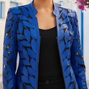 Leather Women Jacket Leather Women Leather Jacket Women Leather Leaf Jacket
